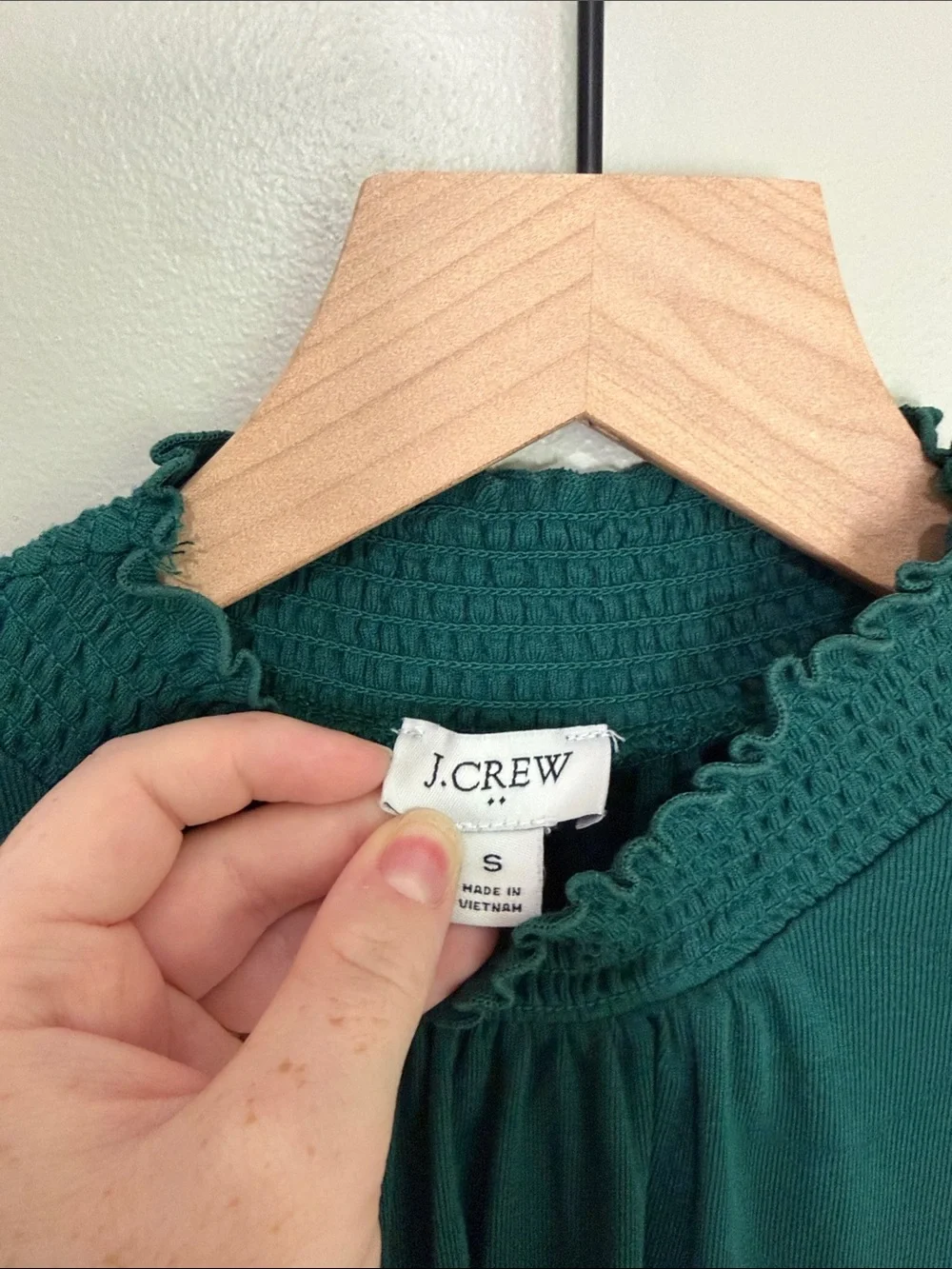 J. Crew Women's Mock Neck Long Sleeve Top in Green Small